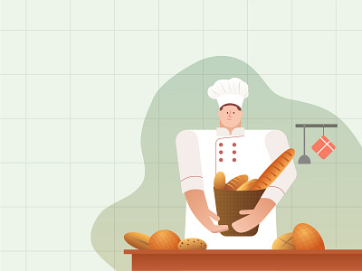 Pastry chef illustration