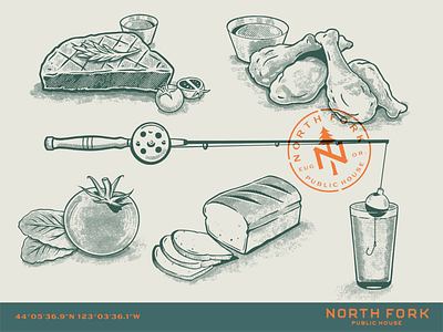 North Fork Public House Illustrations