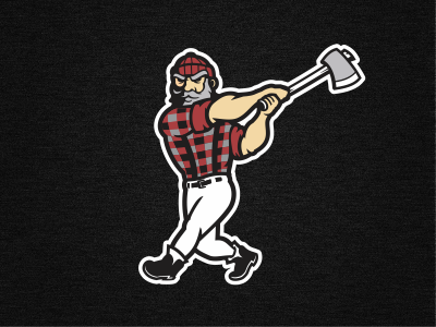 Oregon Baseball Academy - Patch baseball logger logo lumberjack man swing