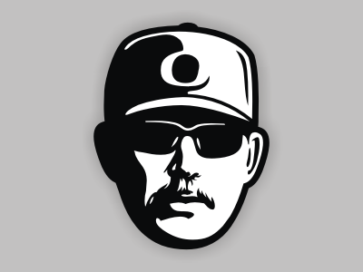 Coach Horton baseball head horton logo oregon