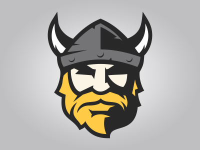 Viking head helmet logo mascot sports viking warrior