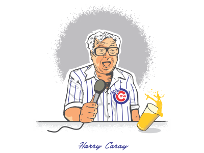 Harry Caray baseball character cubs harry caray illustration portrait series