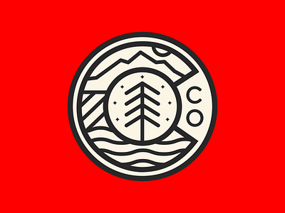 Colorado badge colorado logo monoline seal tree water