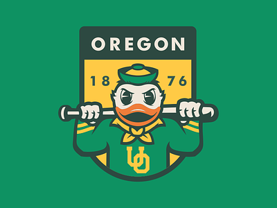 OREGON BASEBALL badge baseball logo mascot patch sports the duck