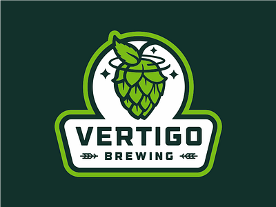 Vertigo Brewing Logo beer branding brewery brewing hop logo