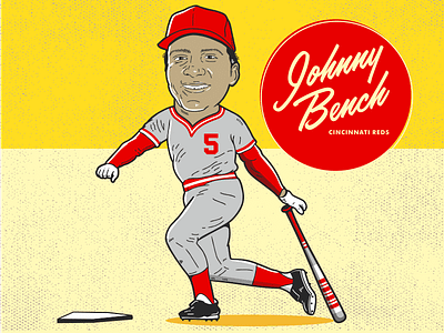 Johnny Bench baseball character cincinnati mlb retro sports