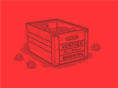 Vertigo Brewing - Raspberry Wheat beer brewing illustration label