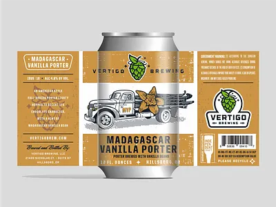 Vertigo Brewing - Madagascar Vanilla Porter can beer brewing illustration label packaging