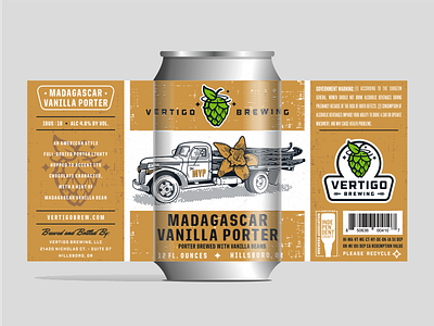 Vertigo Brewing - Madagascar Vanilla Porter can beer brewing illustration label packaging