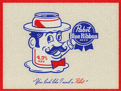 Pabst beer brewing design illustration mascot pabst