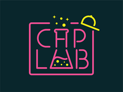 Cap Lab logo cap hat lab logo monoline neon signage typography