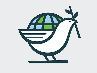 Dove bird bird icon bird logo branding dove globe illustration mark peace