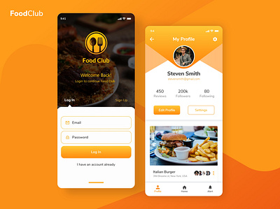 FoodClub App design food app food app 2020 food app 2020 food app design food app ui mobile app mobile app ui restaurant app restaurant app ui ui ui 2020 ui design uiux user interface ux 20