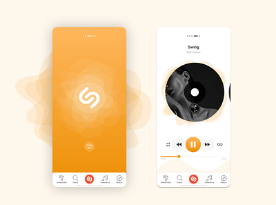 Shazam Redesign mobile orange redesign ui ux
