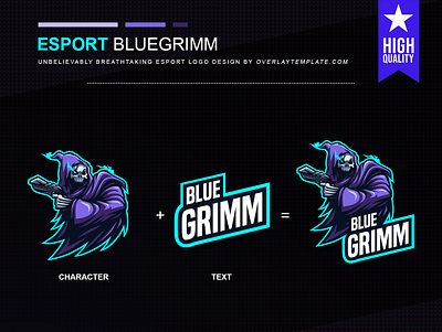 Logo BlueGrimm branding crepy esport esportlogo illustration logo mascot mascot logo skull social media