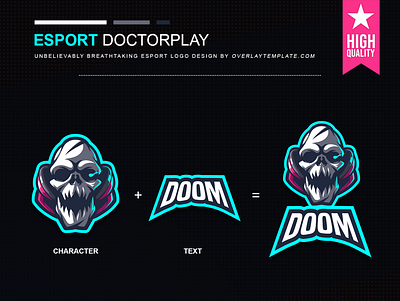 Logo Doom branding crepy esport esportlogo illustration logo mascot mascot logo skull social media
