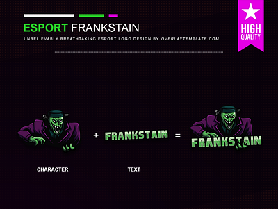 Logo Frankstain branding crepy esport esportlogo illustration logo mascot mascot logo mysterious social media spooky