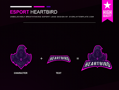 Logo HeartBird branding cloak esport esportlogo illustration logo mascot mascot logo mysterious social media