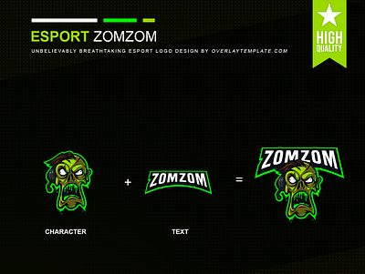 Logo ZomZom branding esport esportlogo esports logo fearless illustration logo mascot mascot logo social media zombies