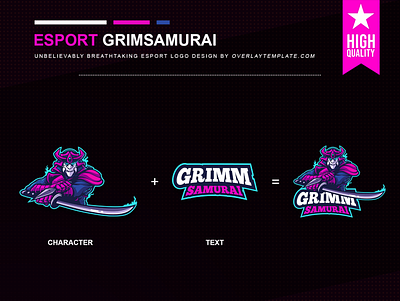 Logo GrimSamurai branding esport esportlogo fangs illustration mysterious samurai social media
