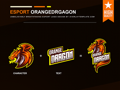 Logo Orange Dragon angry branding dragon esport esportlogo fire social media wing