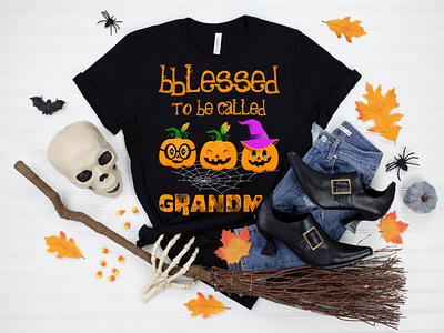 🎃Blessed to be called Grandma 🎃 awesomet shirt birthdaygift blacktshirt customtshirtdesigner customtshirts etsyseller graphic design graphicdesigner hand drawn helloween helloweentees helloweentshirt illustraion illustration art merch design merchdesigner printing style typography