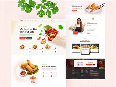 Food Delivery Landing Page figma food and drink food bloger food blogger food deliver food lover food menue food shop food shope food website food.com recipes homepage importance of food landing page online food restaurant landing page resturant ui uiux web design
