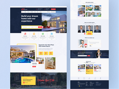 Real Estate Landing Page agency apartment architecture broker building house landing page marketing minimal project properties real estate real estate agency real estate business real estate website residence ui uidesign web web design