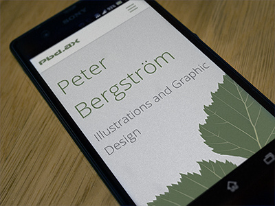 Peter Bergström Design bootstrap graphic design illustrator leaf minimal mobile portfolio responsive website wordpress