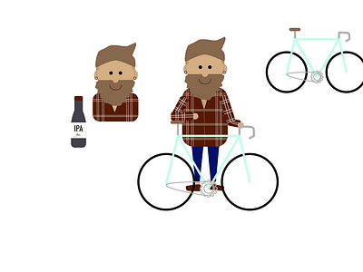 Hipster with fixed gear bike