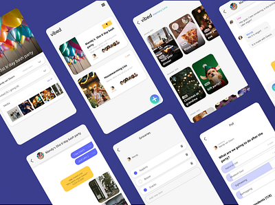 The vibed app dashboard friends mobile design organise social ui