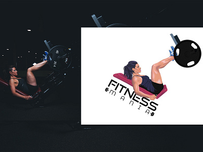 Girl in Workout Illustration Logo Design