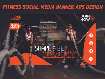 Fitness Banner Design for Social Media