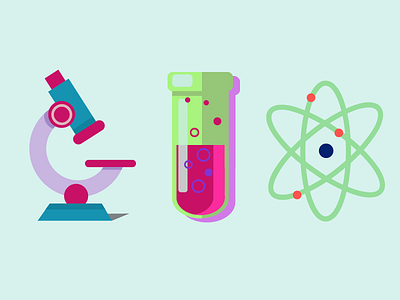 Science icons illustration microscope science test tube