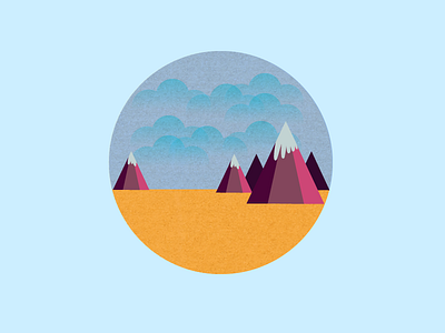 Icon circle desert flat design icon illustration landscape mountain