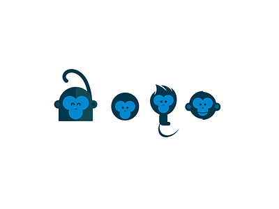 Monkey Logos app blue branding design illustration logo monkey