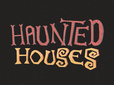 Haunted houses bold colours flat .flat design geometric illustrator shapes type typography vector