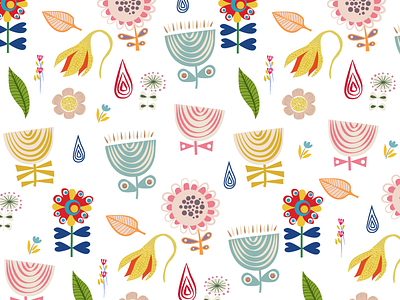 Flowers Fun colour floral flowers fun illustration pattern