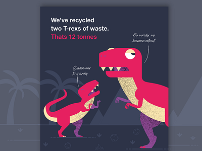 T Rex design dino dinosaur illustration poster recycling t rex