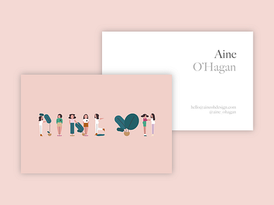 Business Cards branding business cards cards illustration minimal pink