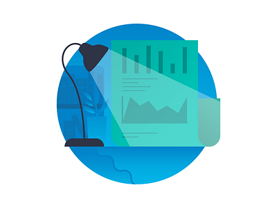 Desk And Light data desk gradient icon illustration lamp night