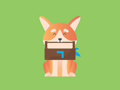 Nobby Fixes corgi dog gradient icon illustration mascot tools