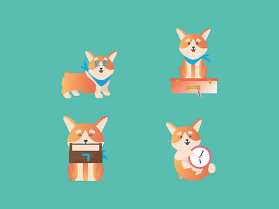 Paddy The Corgi corgi dog icon illustration time tools travel