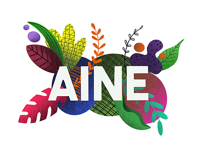 Aine Brand brand branding design floral illustration ipad logo procreate ui
