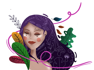 Sketch to iPad florals flowers girl illustration ipad pro create procreate