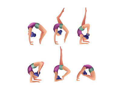Yoga branding character characters design girl hair icon icons illustration logo people vector yoga yoga poses