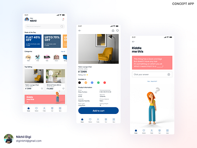 Concept App for Modern Home Shopping concept app furnitures home center home solution mobile app design mobile interface