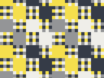Checkered print in yellow and gray color palette ornament