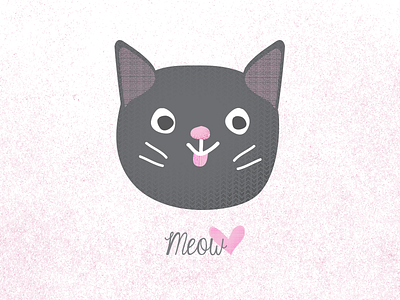 Meow Valentine cat illustration