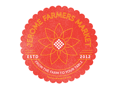 Jerome Farmers Market badge brand flower logo texture